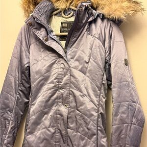 Metropolis Lilac/Purple Hooded Puffer Jacket